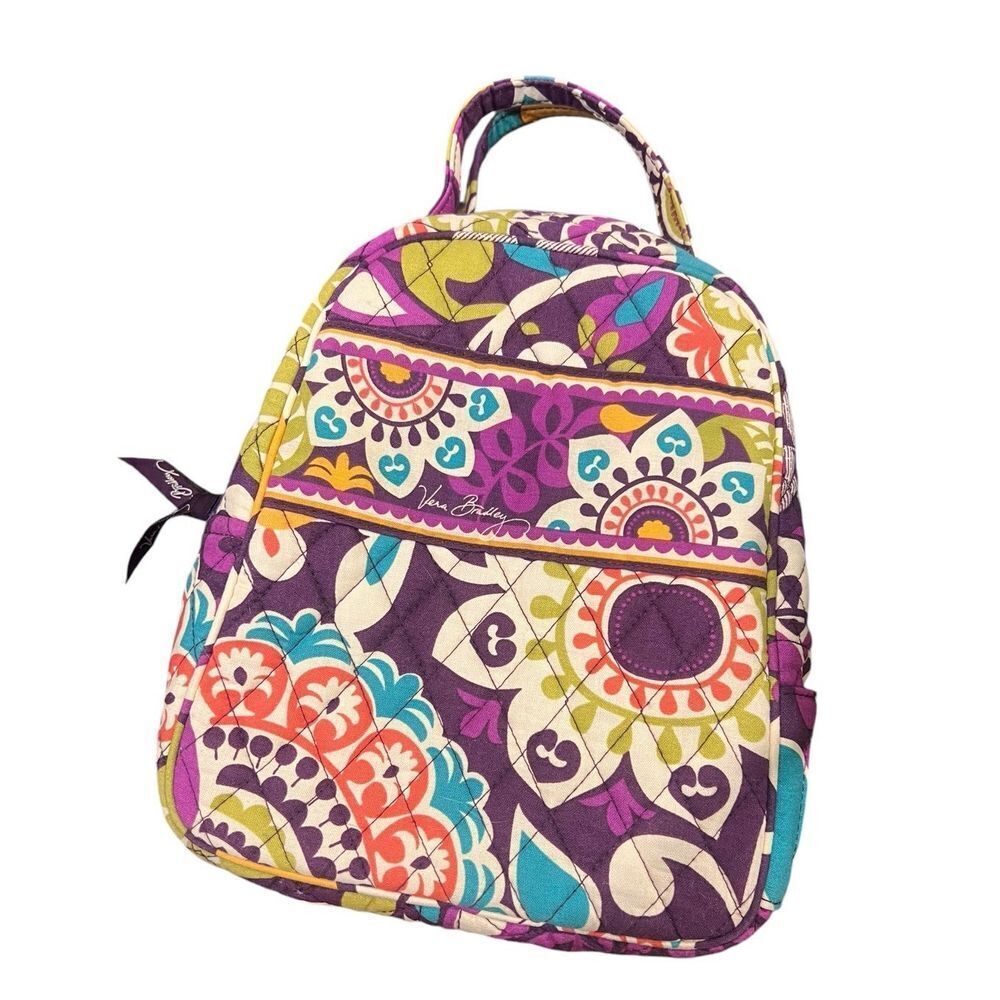 Vera Bradley Floral Quilt Lunch Bunch Insulated Bag Purple multi Back to School‎